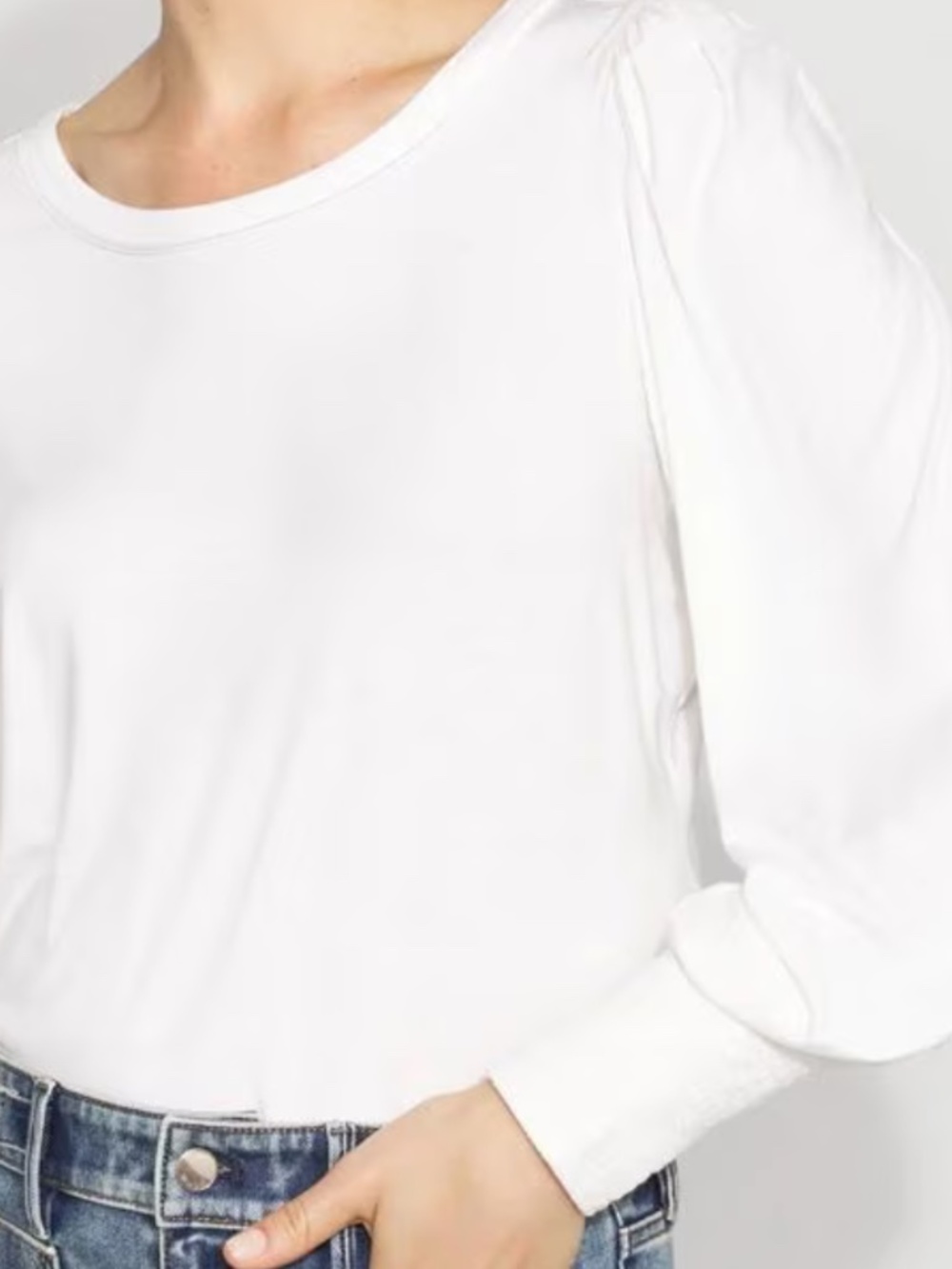 Long Sleeve Tee with Smocked Cuffs